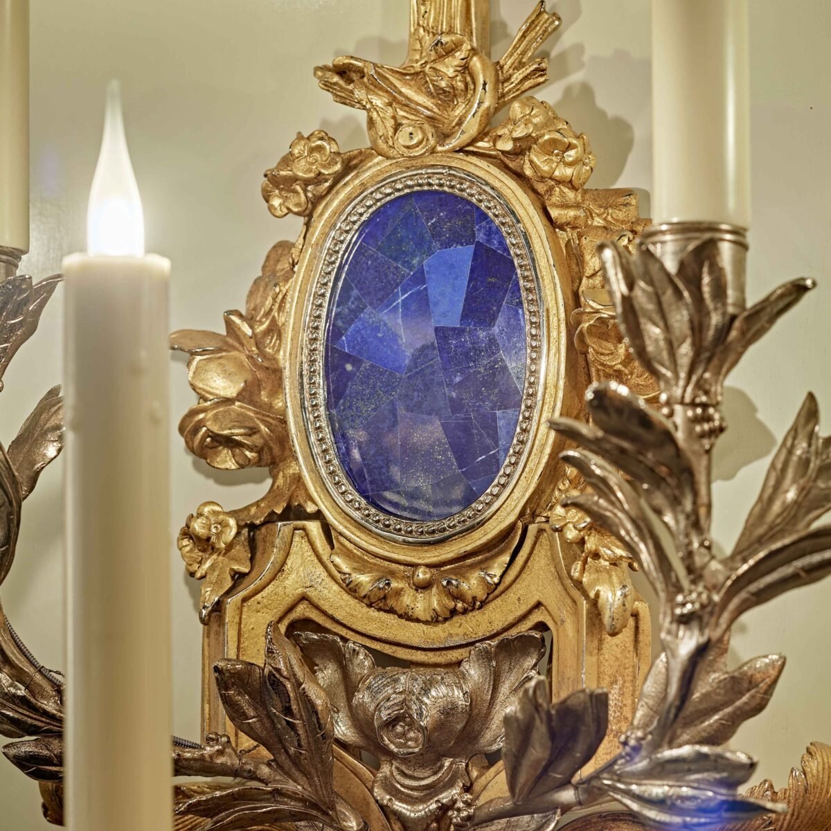 Wall lamp Rambouillet bronze with lapis lazuli 5 lights
