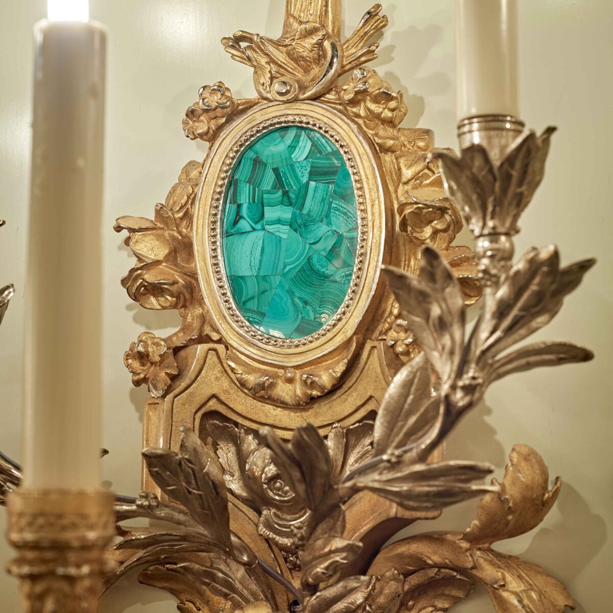 Wall lamp Rambouillet bronze with malachite 5 lights