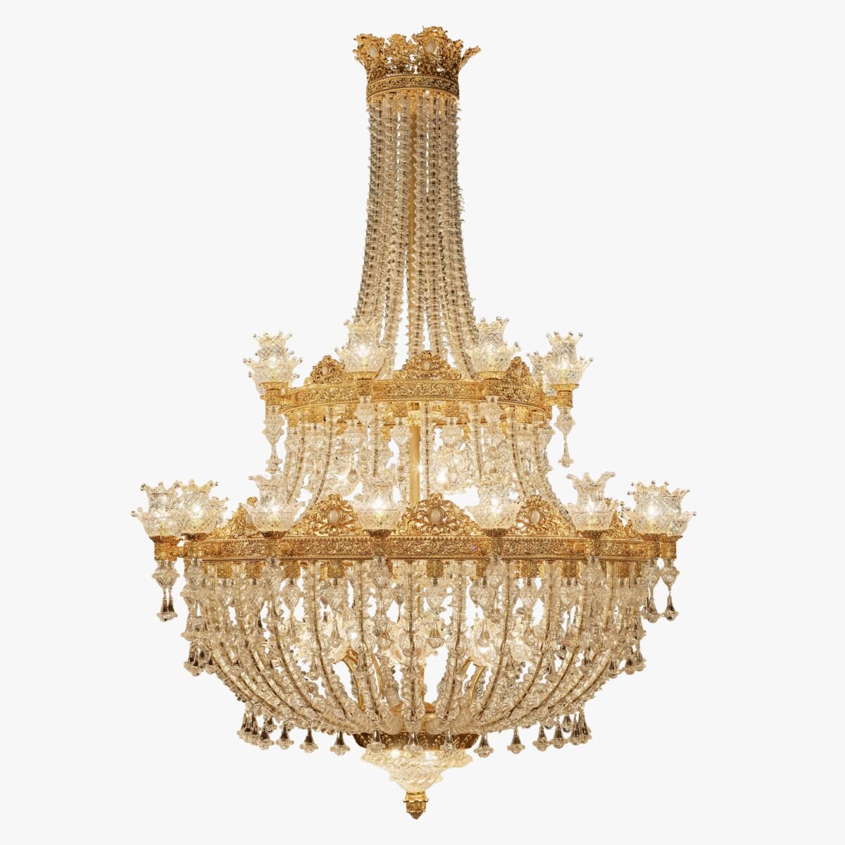 lustre gabrielle fleurs bronze cristal 40 lumières