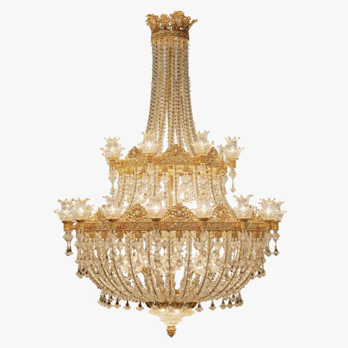 lustre gabrielle fleurs bronze cristal 40 lumières