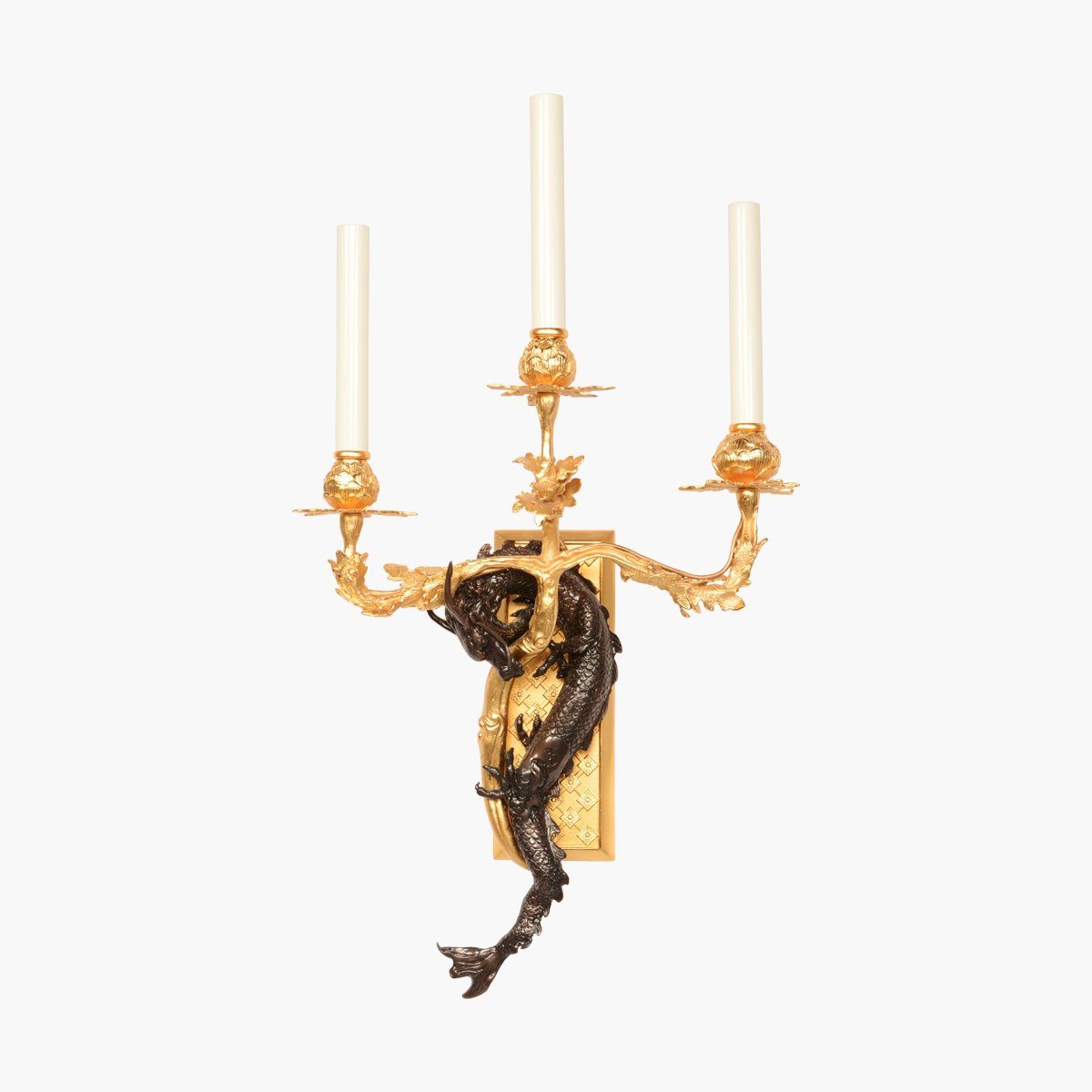 GOLD AND BLACK DRAGON SCONCE-3