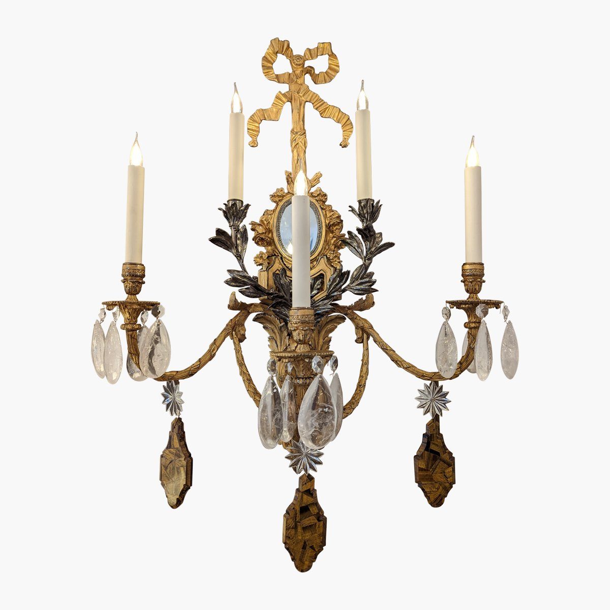 RAMBOUILLET-5 GOLD AND BLACK NICKEL SCONCE