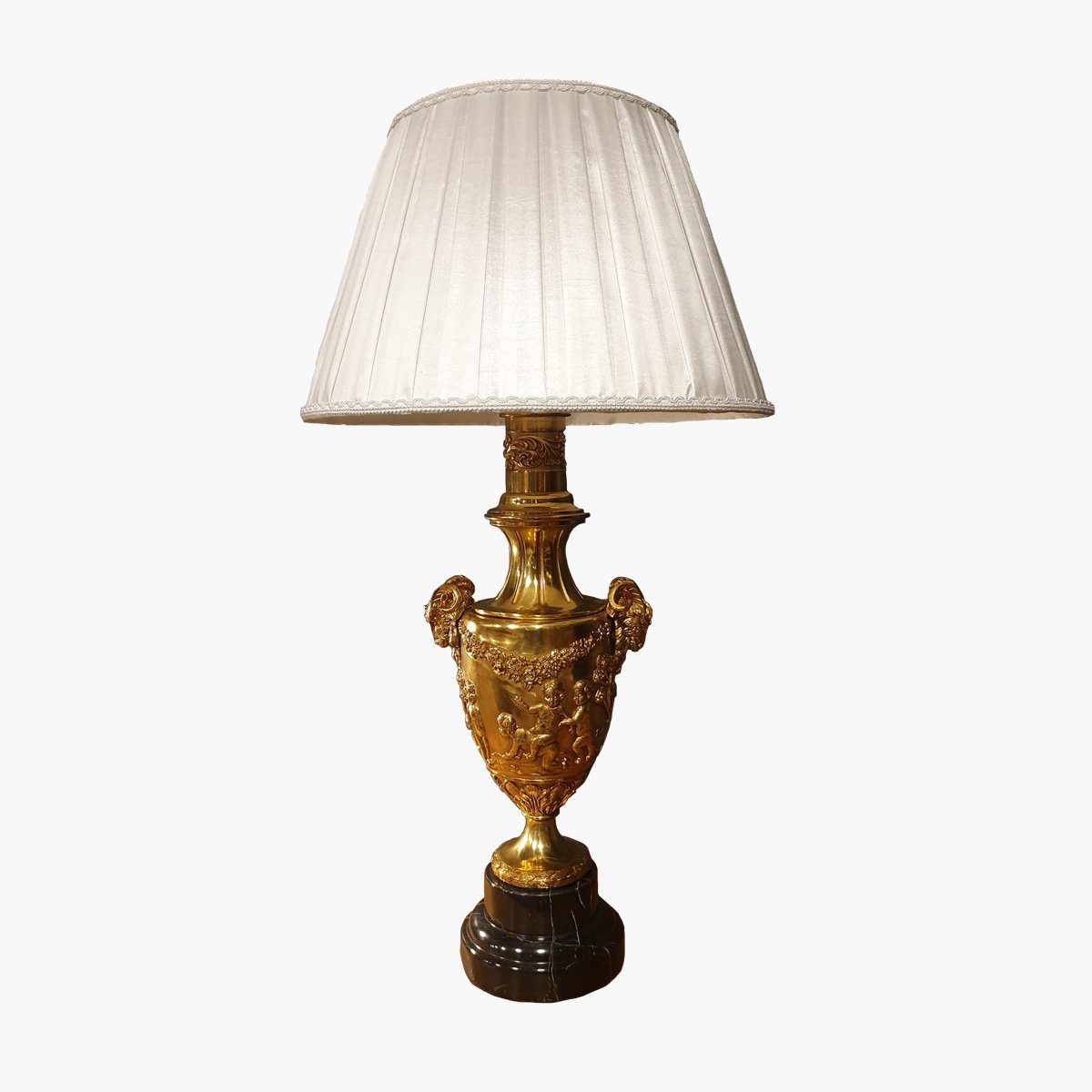 LAMP BRONZE AND MARBLE-1